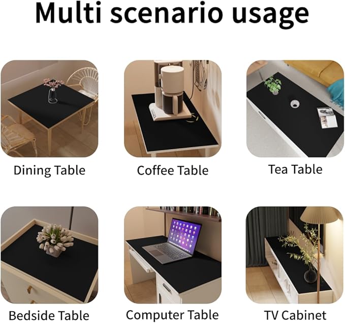 Vanity Top Protector - Can Be Used On Both Sides Waterproof and Easy to Clean Good Flatness Used for Dresser Table(Black+Black 10x36)