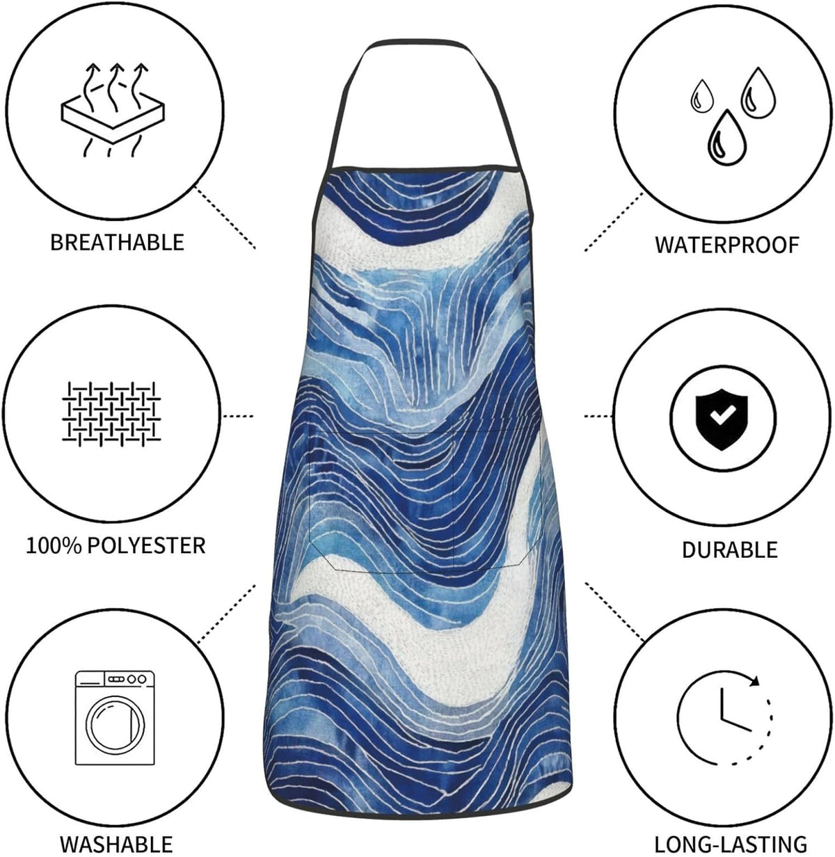 Women Men Bib Aprons Chef Cooking Aprons with Pockets for Kitchen Cooking BBQ Baking Grilling