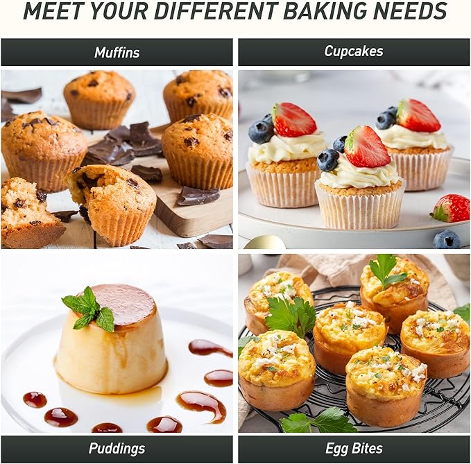 Socisen 2 Packs 12 Cups Silicone Muffin Pan with Metal Reinforced Frame Regular Size Cupcake Tray Egg Mold Wedding Day Engaged Engagement Hostess Couple Newly Wed House Christmas Married Unique Gift