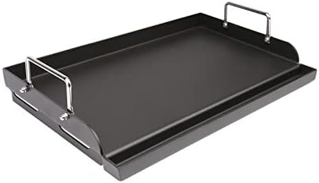Uniflasy Nonstick Griddle for Gas Grill, Cast Iron Griddle for Outdoor Gas & Charcoal Grills, 25" x16" Nonstick Coating FlatTop Insert Cooking Pan for Weber Charbroil Camp Chef Grill