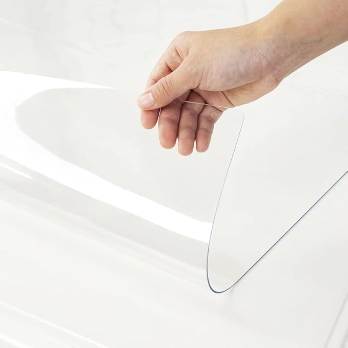 Warmstar Clear Table Protector, 38 x 61 Inch, 1.5mm Thick PVC, Rectangle, Dining Room Table, Desk, Kitchen