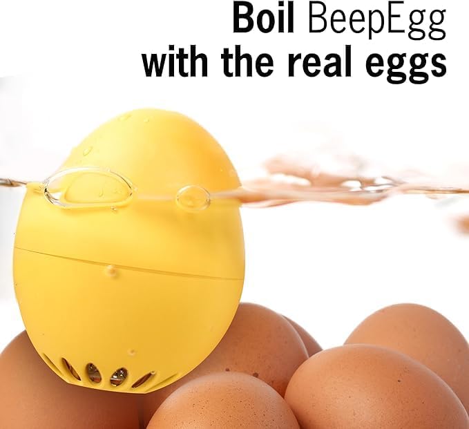 90s BeepEgg – Egg Timer for Boiling Eggs – Musical Egg Cooker for Soft, Medium, Hard Boiled Eggs – Food Safe – Singing Floating Egg Timer – Egg Cooker for 3 Levels of Doneness - Brainstream