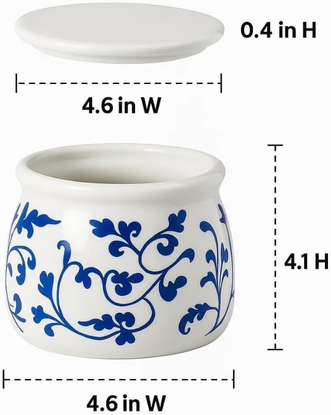 Terracotta Garlic Storage Container, Ceramic Keeper for Kitchen Counter, Holder Storage Container to Keep Your Garlic Cloves Fresh Longer,White