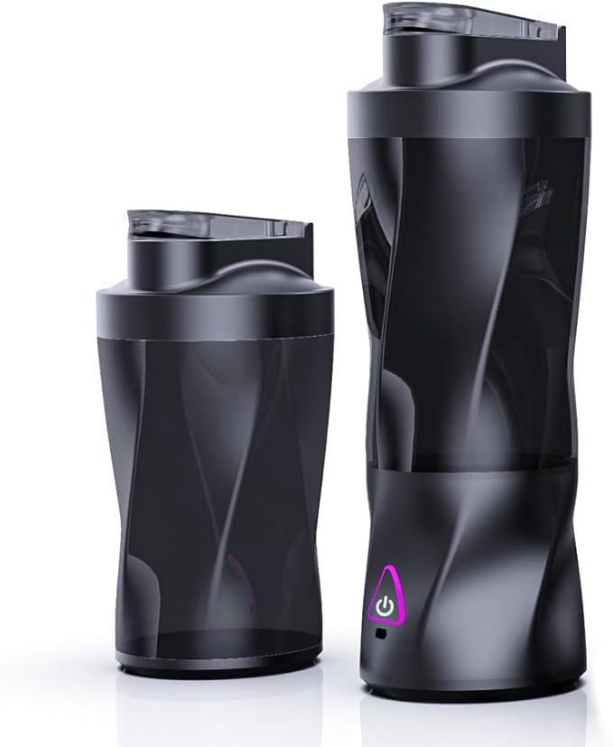Personal Juice Blender With 24-Ounce Capacity Portable Mixing Cup USB Rechargeable Smoothie Maker BPA-Free With Leak-Proof Lid Suitable For Travel Fitness Camping And Home Use (Black and white)