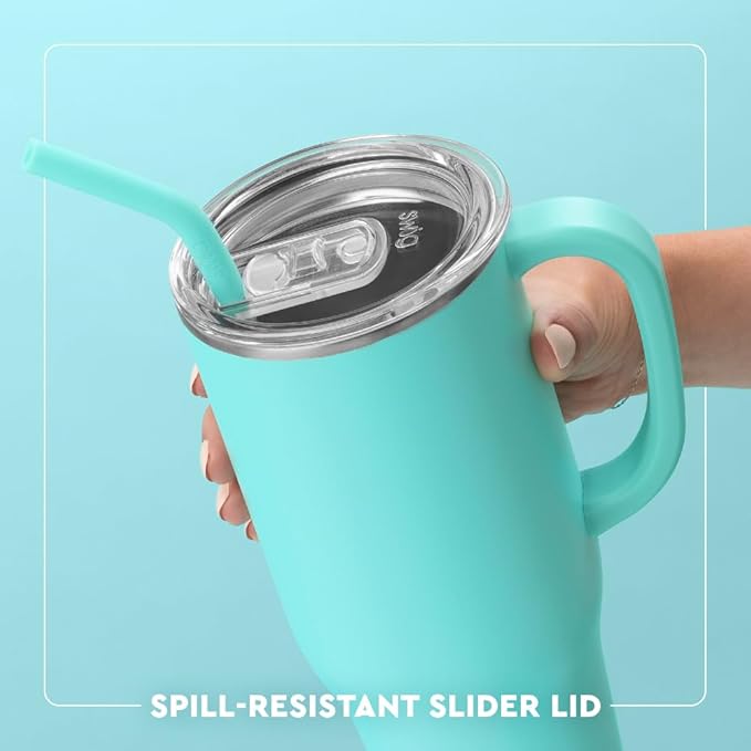 Swig Life 40oz Mega Mug, 40 oz Tumbler with Handle and Straw, Cup Holder Friendly, Dishwasher Safe, Extra Large Insulated Tumbler, Stainless Steel (Christmas Crew)
