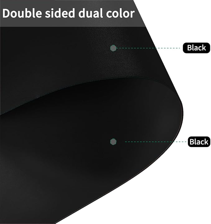 Dresser Protector Top - 10x34 Inch Waterproof Easy to Clean Can Conceal Flaws Protector The Table Top from Scratches Used for Coffee Table Dresser(Black+Black 10x34)