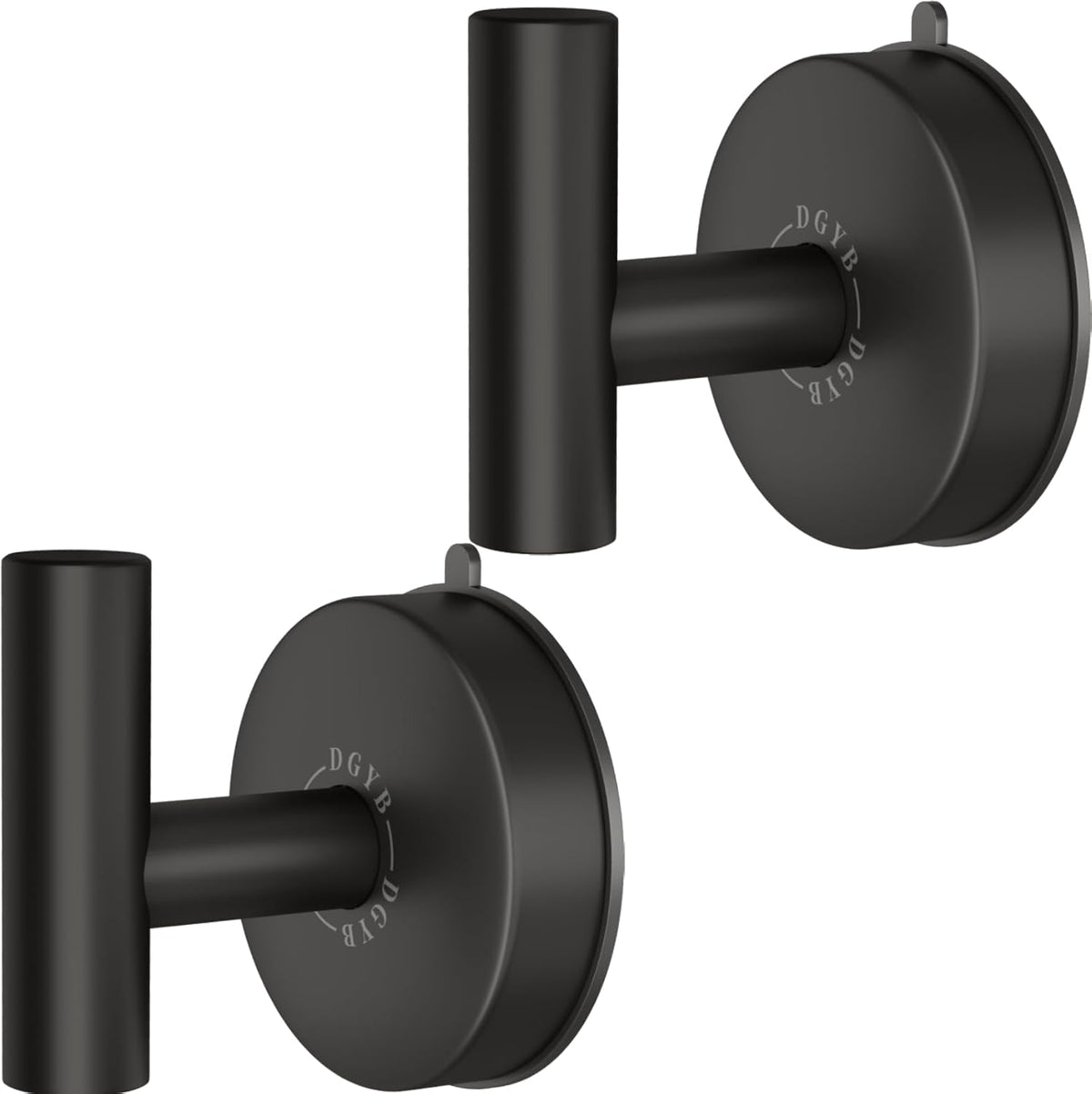 DGYB Large Suction Cup Hooks Black Stainless Steel Suction Shower Hooks for Loofah Set of 2 Towel Hook 11 Lb No Drill Hook for Bathroom