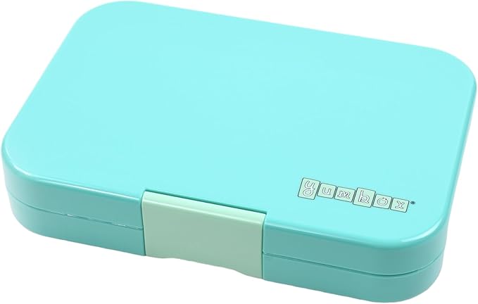 Yumbox Tapas (Antibes Blue Rainbow) - Large Leakproof Bento Lunch Box for Adults/Kids, 4 Compartments, Healthy Portion Control, Dishwasher Safe, BPA-Free, Durable & Lightweight - 4.2 Cups Capacity