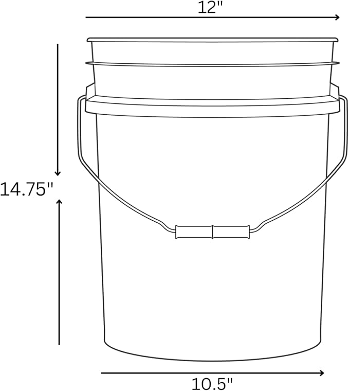 House Naturals 5 Gallon Premium HPDE Plastic Bucket - Made in USA Food Grade Storage Container, BPA Free All Purpose Pail (1, Red)