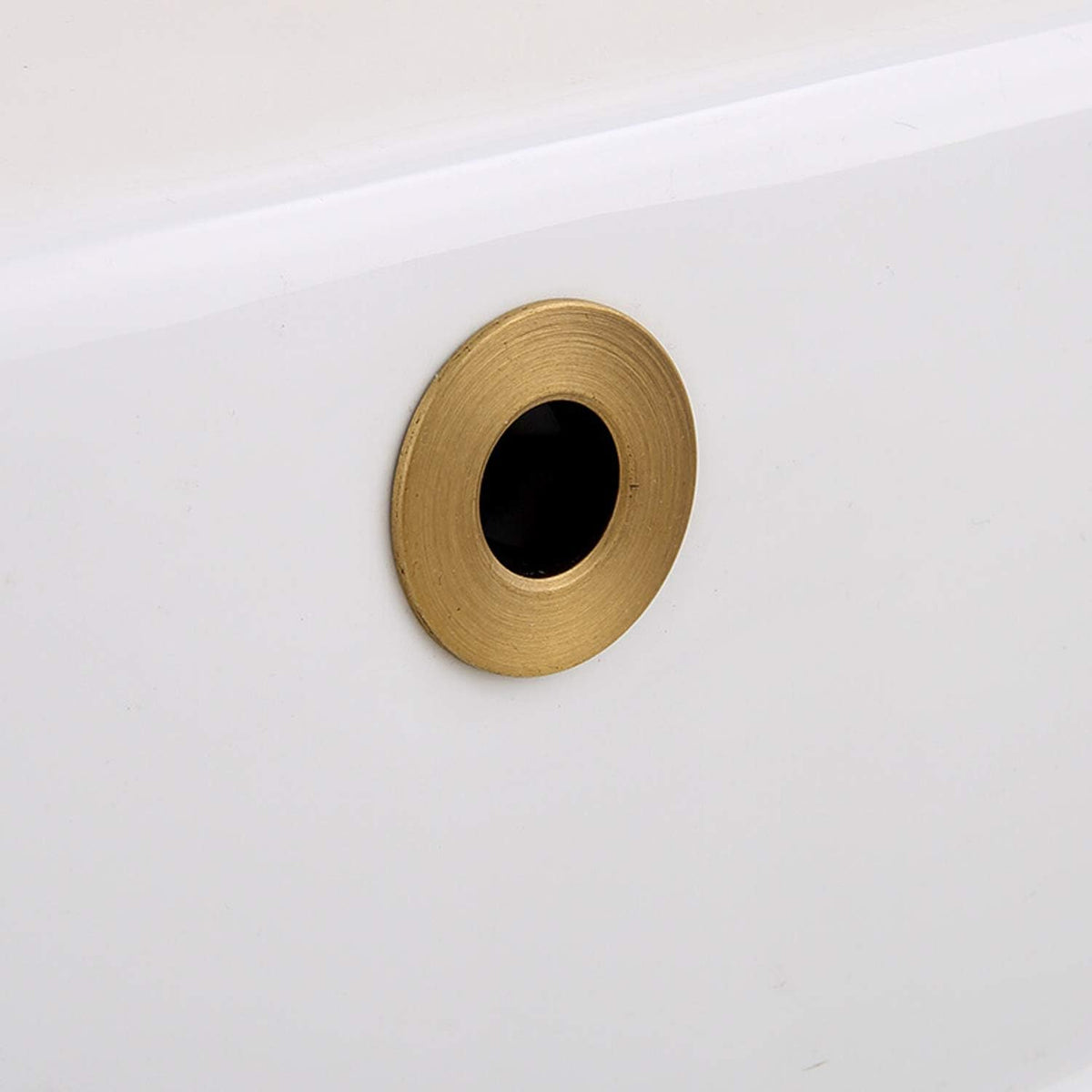 Sink Basin Trim Overflow Cover Brass Insert in Hole Round Caps Antique Brass