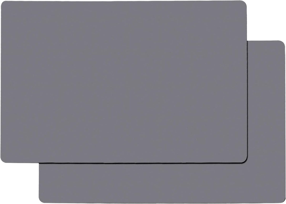 Silicone Mats for Kitchen Counter, Thicker 0.06", 25 x 17 inches Multipurpose Table Mat, Silicone Pad Desk Work Mat, Nonstick Nonskid Heat-Resistant Pad, Placemat, Dark Gray, 2PCS
