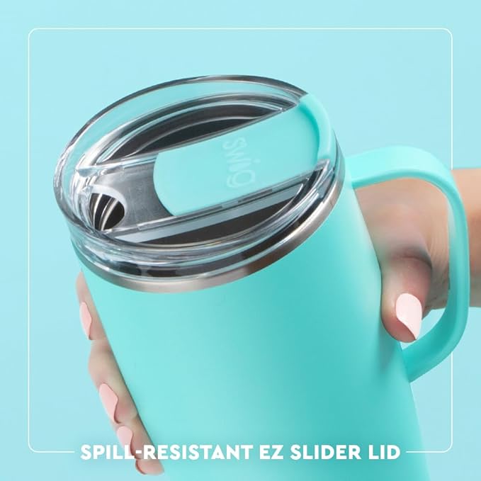 Swig Life 22oz Travel Mug, Insulated Tumbler with Handle and Lid, Travel Coffee Mug, Cup Holder Friendly, Stainless Steel 22 oz Tumbler, Reusable Insulated with Lid (Pagoda Paradise)