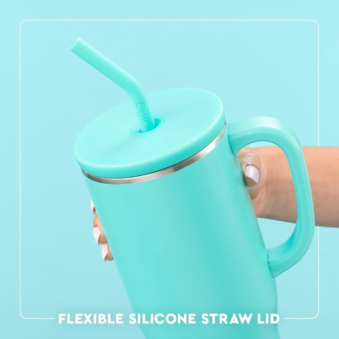 Swig Life 40oz Mega Mug, 40oz Tumbler with Handle and Straw, Extra Large Insulated Tumblers, Cup Holder Friendly Travel Mug (Perfect Pines)
