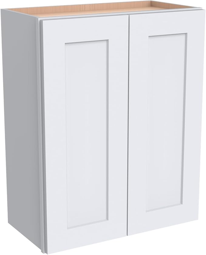 Wall-Mounted Cabinet – Solid Wood Shaker Style Medicine Cabinet with Adjustable Shelves & Soft-Close Doors for Bathroom, Kitchen, and Office Storage (White, 39" W x 12" D x 42" H)