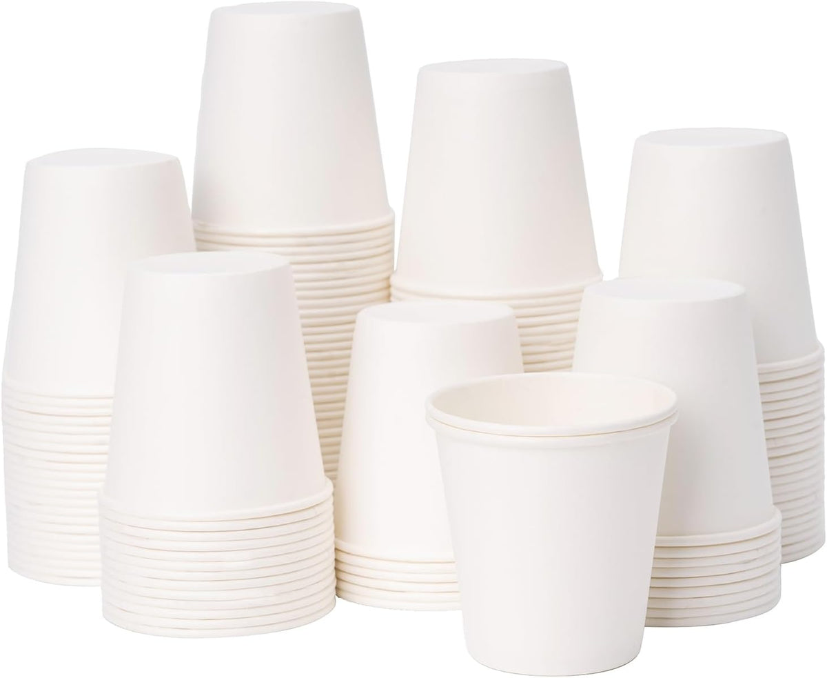 YEEHAW 3 oz 600 Pack Disposable Paper Coffee Bathroom Cups, Small White Mouthwash Cup for Bathroom