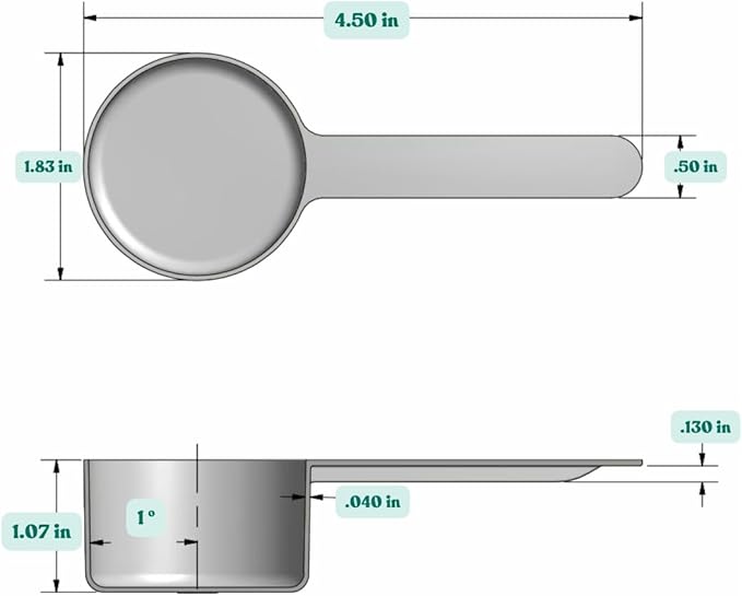 39 mL (8 Teaspoon | 1.32 Oz. | 2.63 Tablespoon) Long Handle Scoop for Measuring Coffee, Pet Food, Grains, Protein, Spices and Other Dry Goods (Pack of 100)
