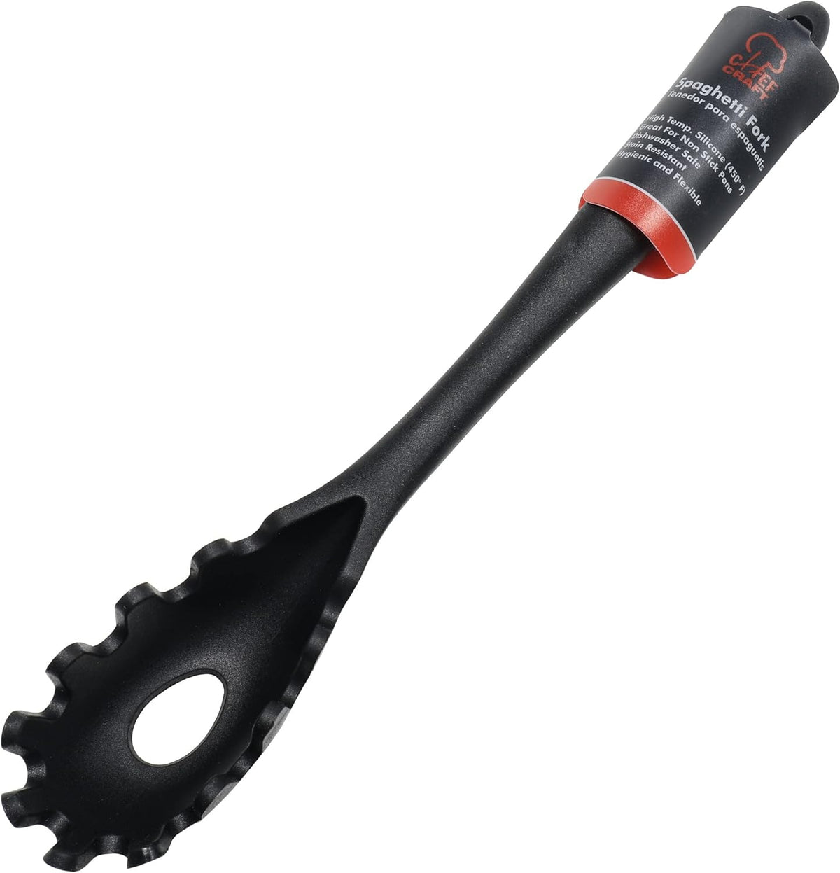 Chef Craft Premium Silicone Spaghetti/Pasta Fork, 11.5 inch, Black