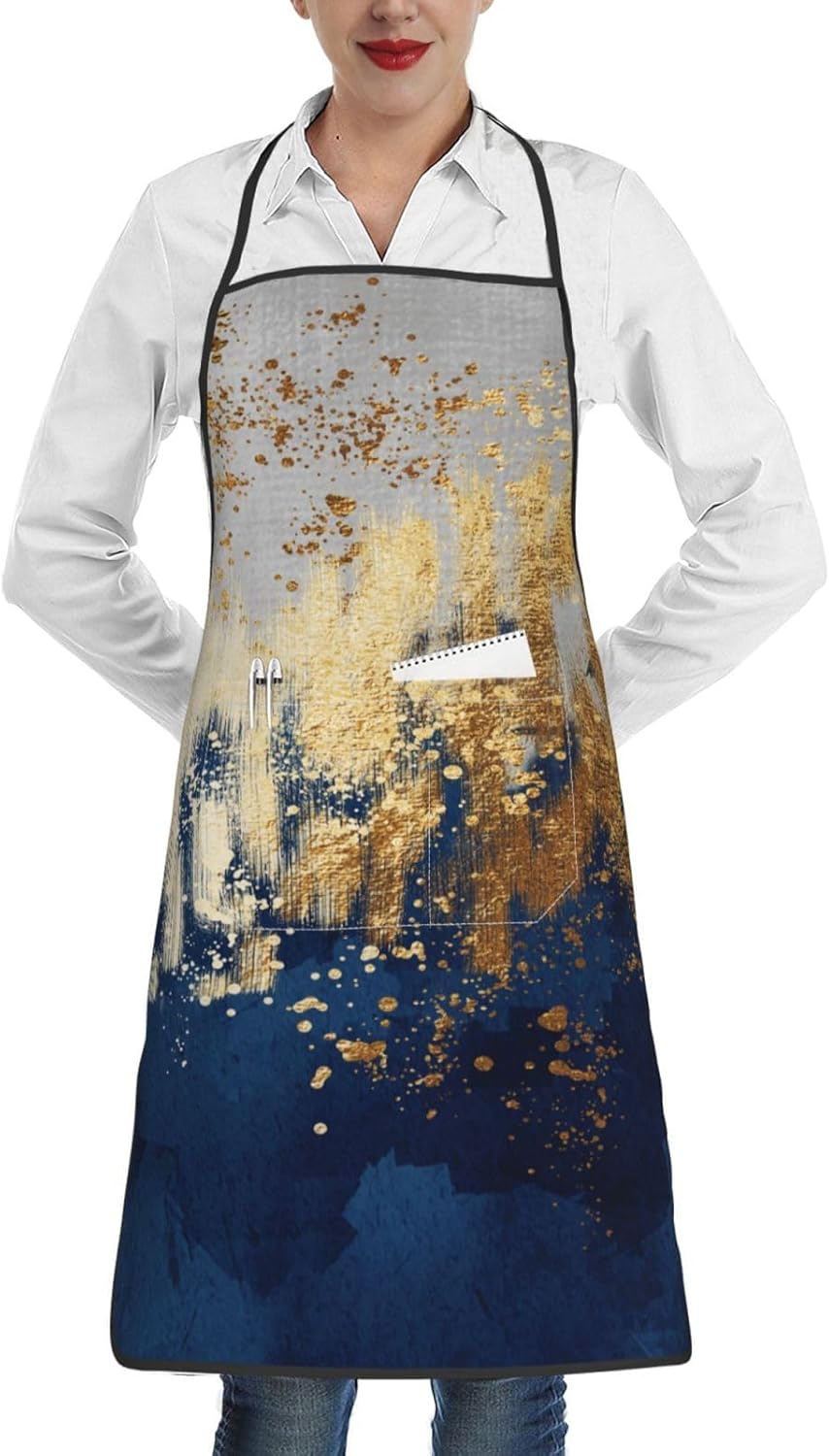 Women Men Bib Aprons Chef Cooking Aprons with Pockets for Kitchen Cooking BBQ Baking Grilling