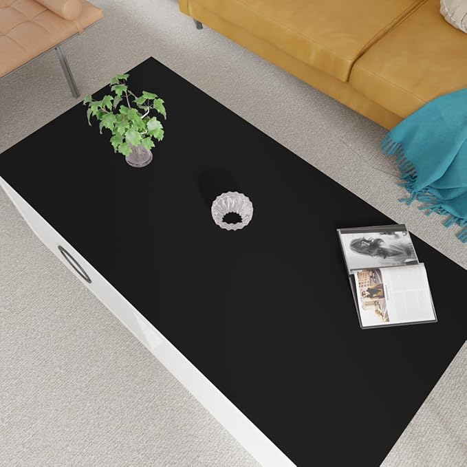 Table Protector Mat - 26x54 Inch Waterproof Easy to Clean Can Conceal Flaws Protector The Table Top from Scratches Used for Coffee Table (Black+Black 26x54)
