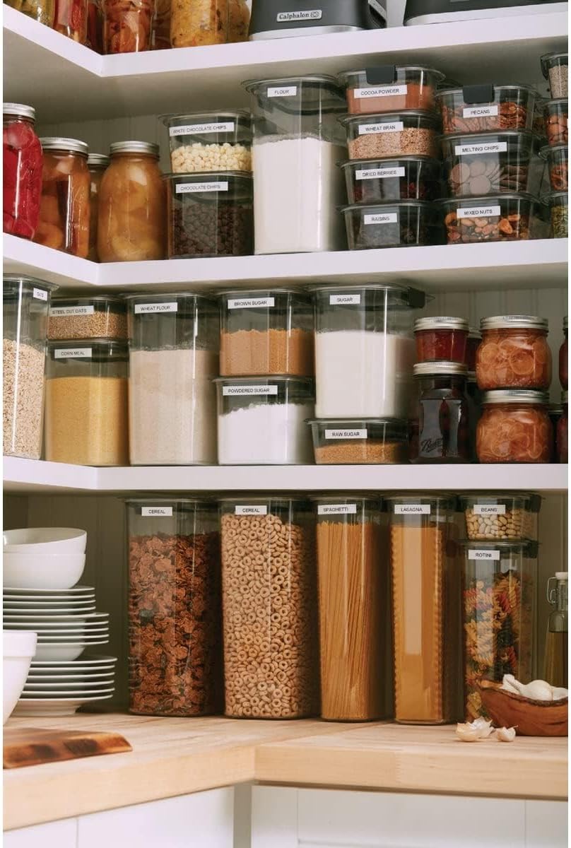 Rubbermaid Brilliance Food Storage Container, 16-Cup, Airtight | Clear/Grey | For Pantry Organization | Pack of 2