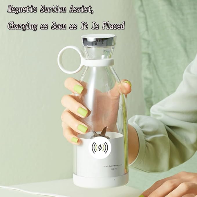 Portable Blender for Smoothies, Personal Small Smoothie Blender with 11.83 Oz/350ml for Shakes and Smoothies, Durable Stainless Steel Blades, Magnetic Charging, Convenient (Pink + Portable Cover)