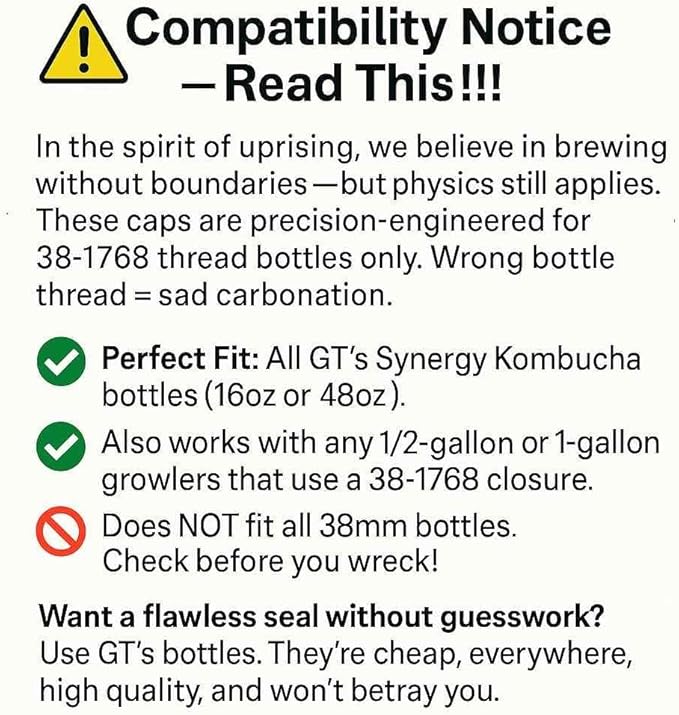 Kombucha.com Carbo-Caps: The Swingtop Slayer and Ultimate Carbonation System for Craft Beer & Kombucha Home Brewing. Viva La Revolución! (65 & 35 psi Combo, 2 Carbo-Caps + PRVs)