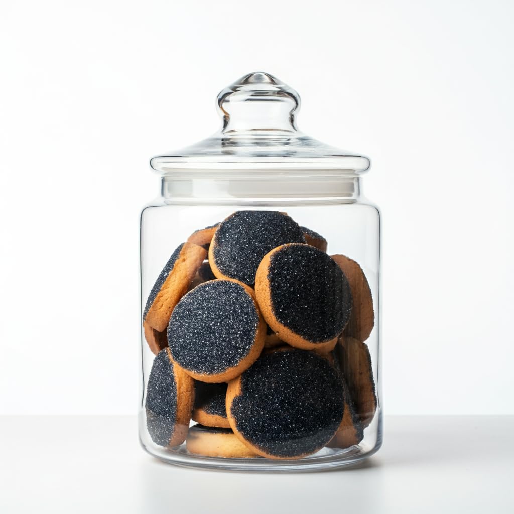 Bakerpan Black Sanding Sugar for Baking & Cookie Decorating - 5 Ounce Edible Black Sugar Sprinkles for Cookies, Cakes, Cocktails (Made In USA)