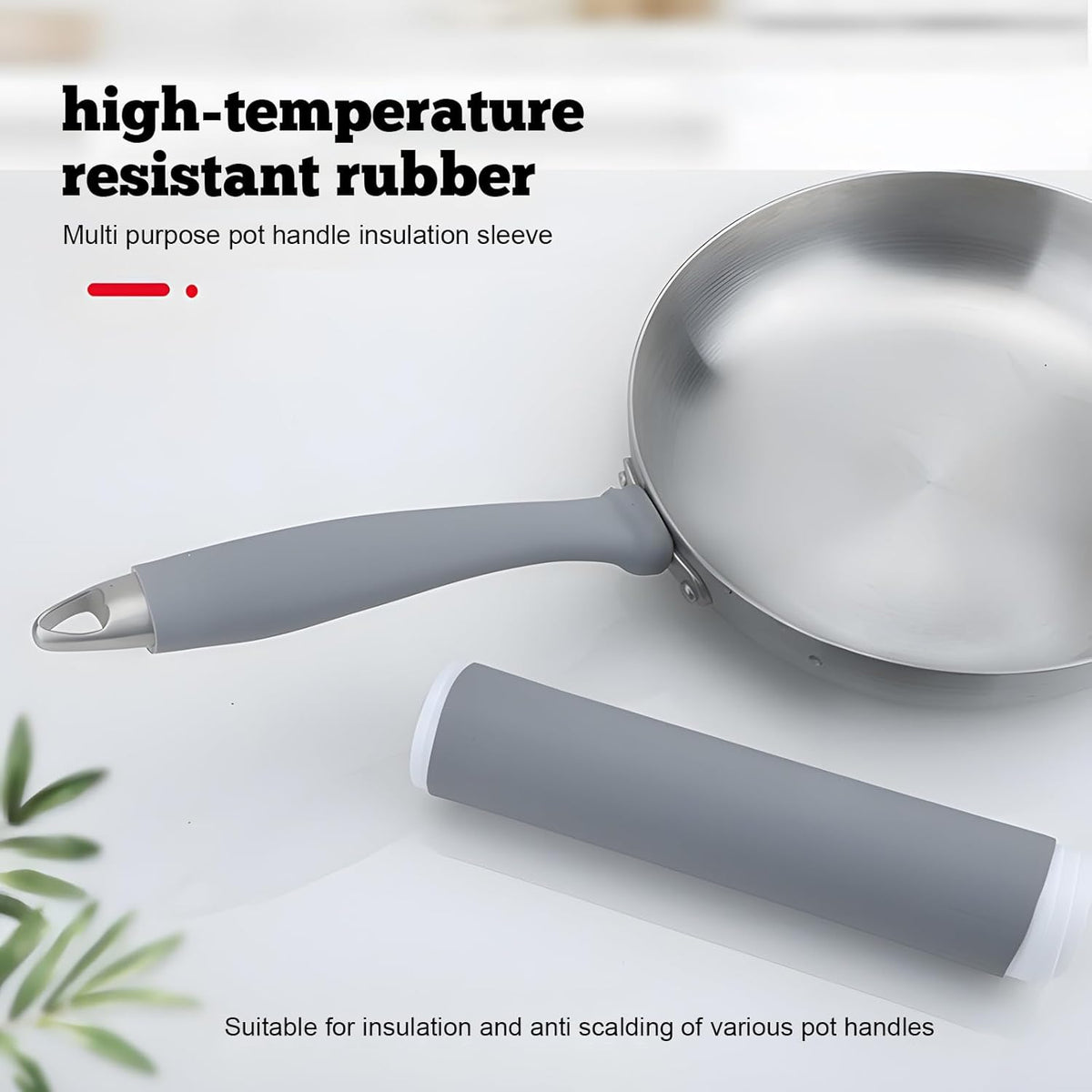 Upgraded Silicone Pan Handle Sleeve - Heat-Resistant&Non-Slip Cast Iron Handle Cover for Pots and Pans - Multipurpose Kitchen Protection(2pcs Large)