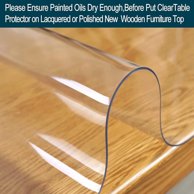 Clear Plastic Chair Mat for Carpeted Floor Protection PVC Table Cloths Vinyl Transparent Tablecloth for Office Writing Children Study Work Desktop Cover Mat Pad Dust Water Proof Easy Clean 32x48 inch