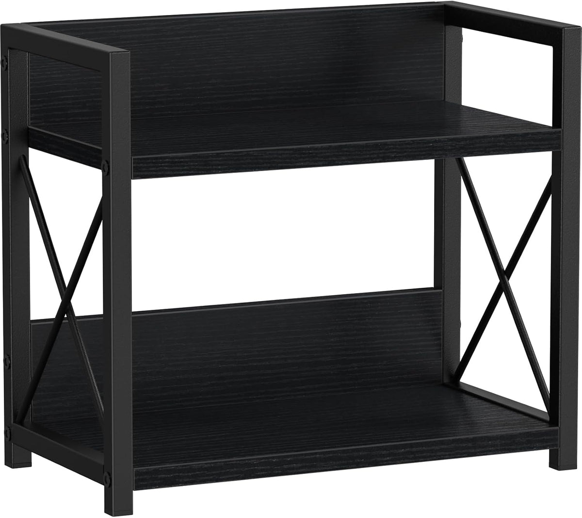 Giikin Kitchen Counter Shelf, 2 Tier Kitchen Spice Rack Organizer for Countertop, Wood Coffee Bar Organizer for Home (Black, S)