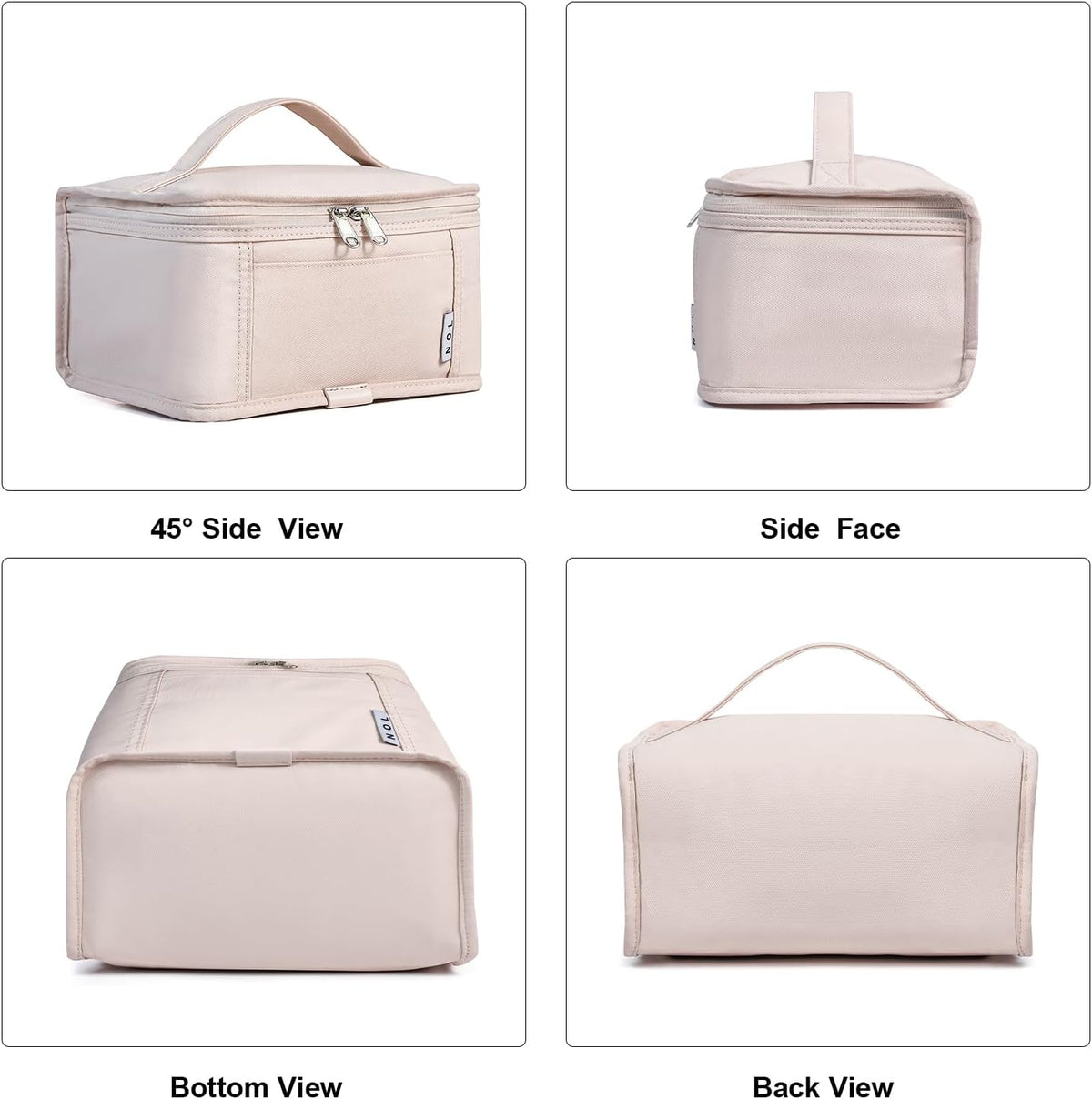 NOL Natural Organic Lifestyle Small Lunch Bag Mini Lunch Box Insulated Lunch Bag for Men/Women Leakproof Cooler Tote Bag Lightweight Nylon Waterproof Lunch Box For Work, Cream