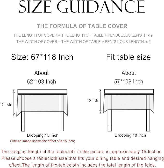 patdrea Designer Beige Extra Long Tablecloth for Rectangle Table,Elegant Linen Floral Pattern French Table Cloth,Decor Cover for Kitchen Dining Christmas,Thanksgiving,Party,67"x118"-Istana a