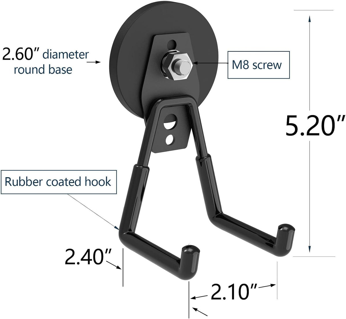 Super Strong Magnetic Hooks Heavy Duty, Magnetic Utility Hooks for Power Drill, Garden Tools, Hose, Straps, Steel Pegboard, Horse Trailer, Garage Magnetic Hooks Hanger Tool Holder(4pack)