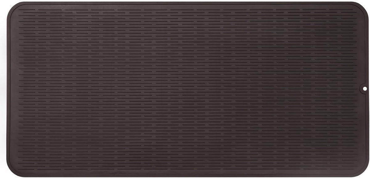 Silicone Dish Drying Mat for Multiple Usage,Easy clean,Eco-friendly,Heat-resistant Silicone Mat for Kitchen Counter or Sink,Refrigerator or Drawer Liner Coffee 5XL 36inches x 18inches