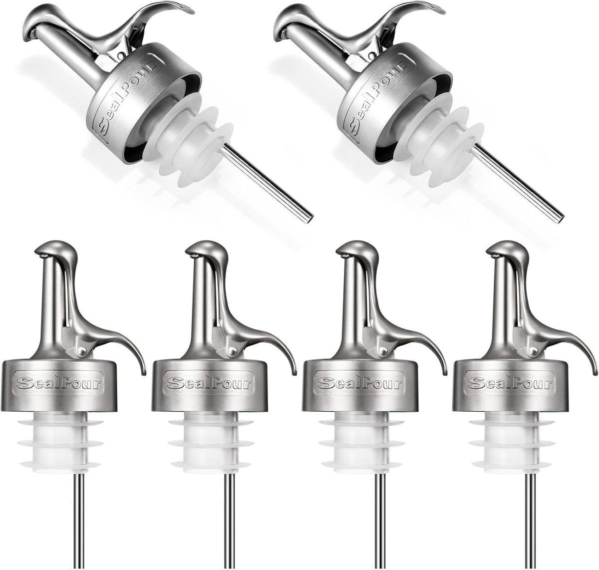 Olive Oil Spouts, Stainless Steel Pour Spout, Olive Oil Pour Spout for Dispenser, Pour Bottle Spouts, Suitable for Beverage,Vinegar and Sauce for Home Kitchen -6PCS