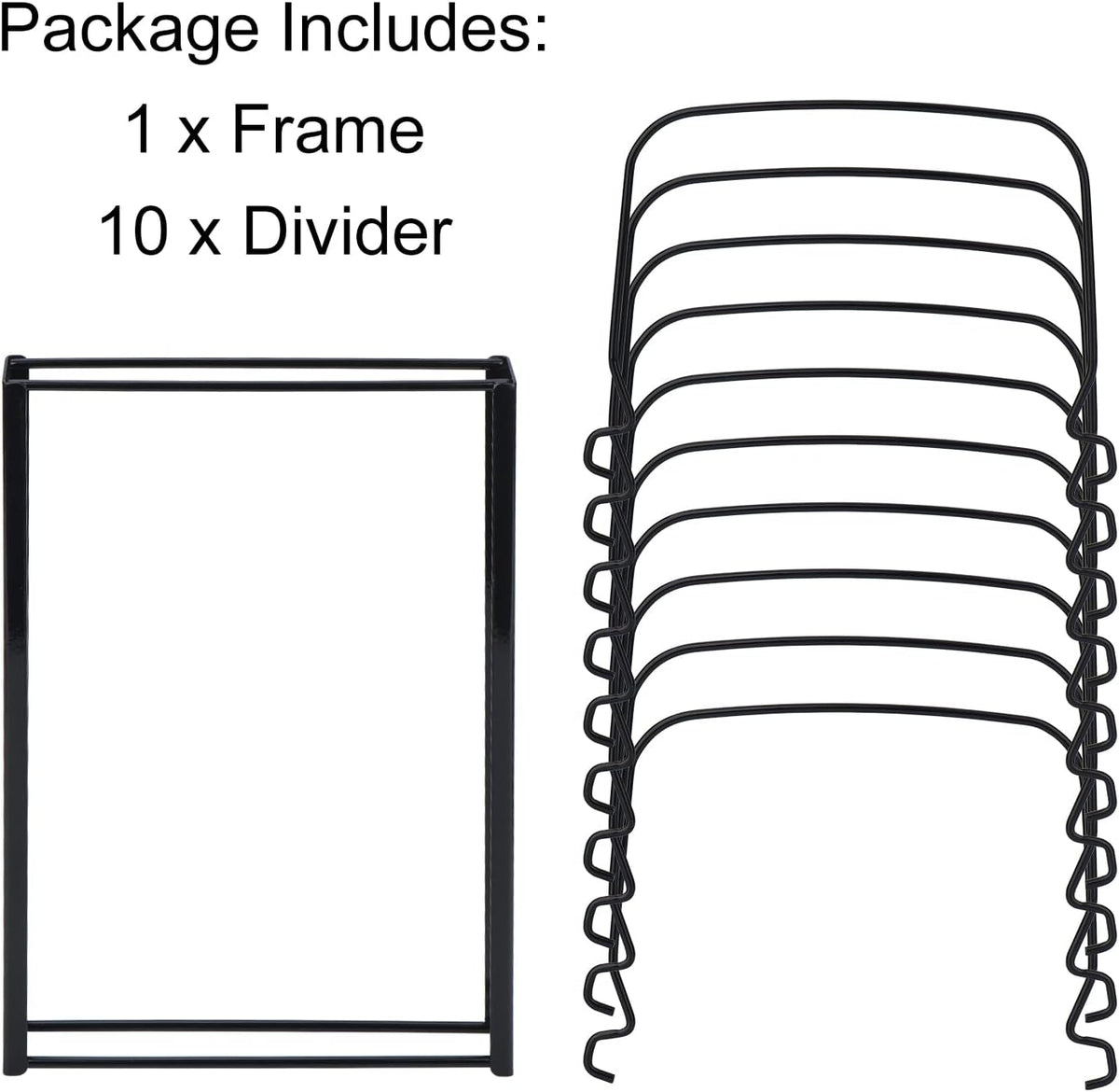 Toplife 10+ Bakeware Organizer Rack for Kitchen Bakeware, Cookware, Dinnerware, Cutting Boards, Plates, Pot and Pan Lids (Black)