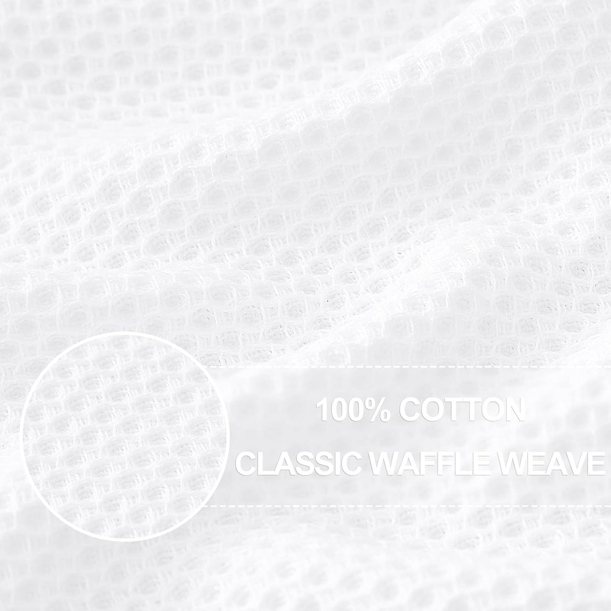 Homaxy 100% Cotton Waffle Weave Kitchen Dish Towels, Ultra Soft Absorbent Quick Drying Cleaning Towel, 13 x 28 Inches, 8-Pack, White