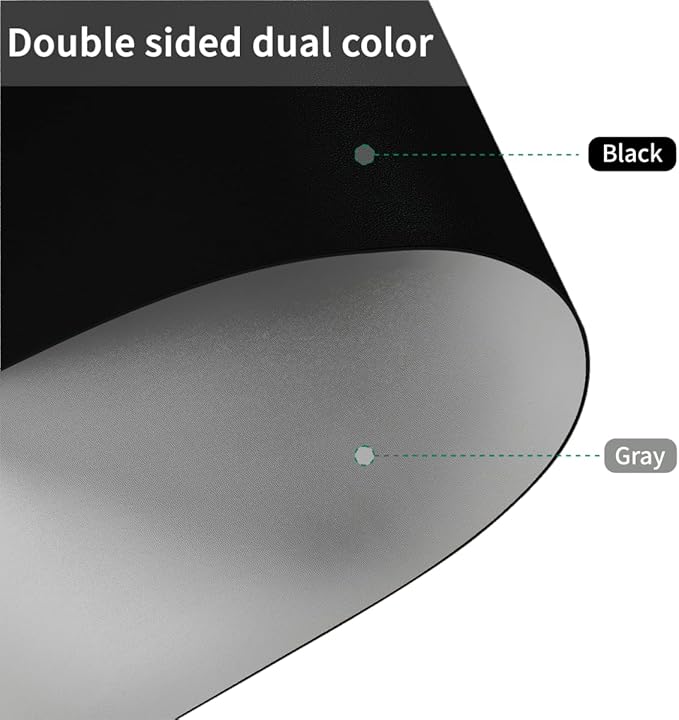 Leather Table Cover,1.8mm Thick,36x54 Inch Table Protector,Table Protector for Dining Room Table,Table Protectors for Rectangle Tables.(Black+Gray,36x54)