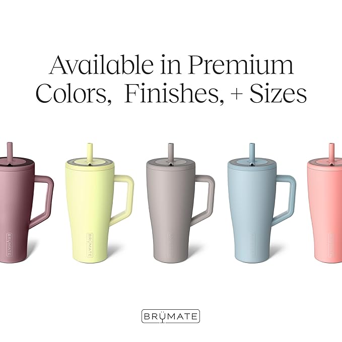 BrüMate Era 40 oz Tumbler with Handle and Straw | 100% Leakproof Insulated Water Bottle Tumbler with Lid and Flexible SoftSip Straw | Made of Stainless Steel | Cup Holder Friendly | 40oz (Dark Aura)