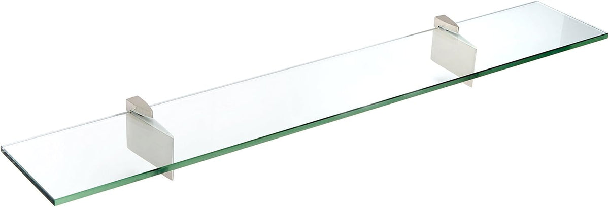 Spancraft Glass R-4.75x36-Brushed Steel Raven Glass Shelf, Brushed Steel, 4.75" x 36"
