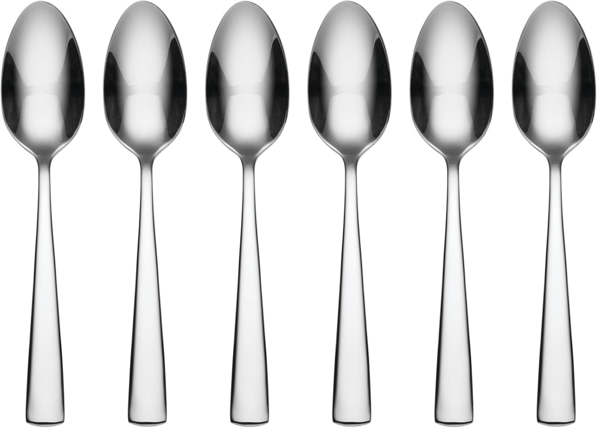 Oneida Nocha Everyday Flatware Teaspoons, Set of 6 18/0 Stainless Steel, Silverware Set