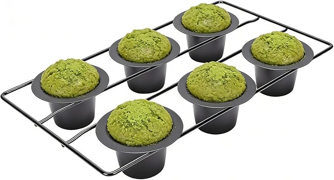 FOSA 6 Cup Popover Pan, Deep Non Stick Carbon Steel Bakeware with Even Heating for Baking Popovers Muffins Puddings and Easy Cleanup