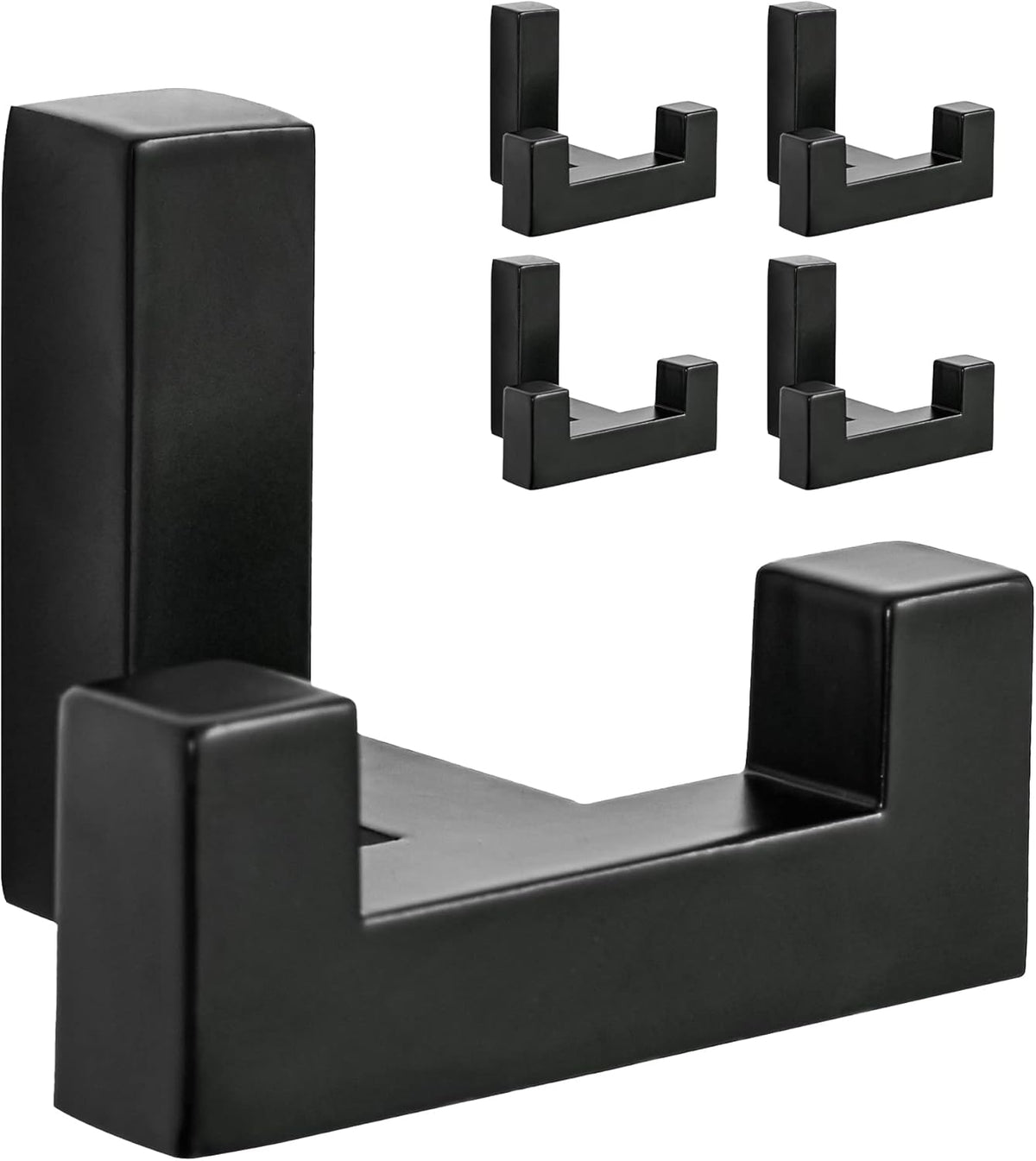 5 Pack Heavy Duty Double Claw Coat Hook Wall Mount with Screw Retro Double Coat Hook Utility Hook for Coats, Scarves, Bags, Towels, Keys, Hats, Mugs, Hats (Black)