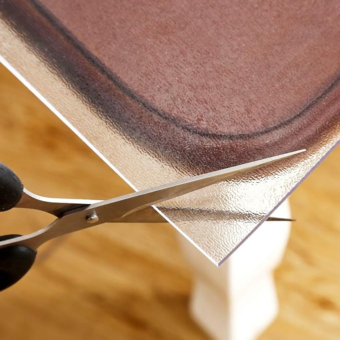 NECAUX Custom 46 x 107 Inch Clear Table Cover Protector, 1.5mm Thick Wood Grain Transparent Table Pad Non-Slip Tablecloth Plastic Protective Pad for Dining Room Table Conference Table Meeting Table