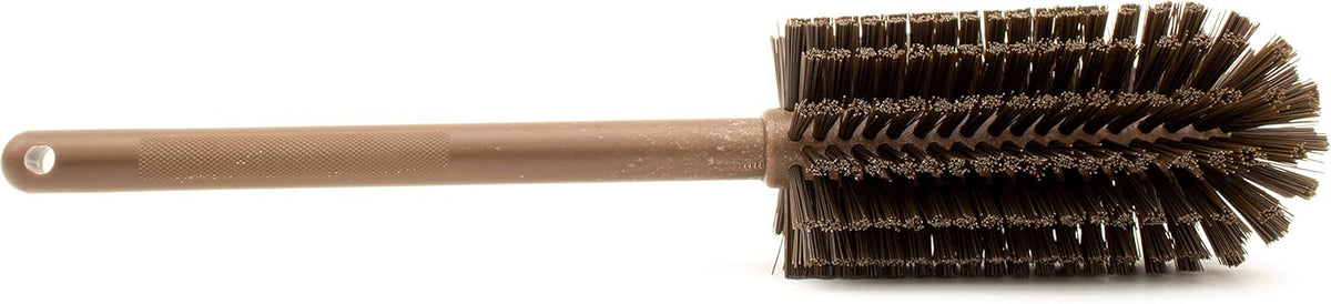 SPARTA Large Water Bottle Brush Ideal for Wide-Mouth Jars, Bottles and Tumblers, Dishwashing Tool with Handle for Home and Commercial Kitchens, Plastic, 16 Inches, Brown