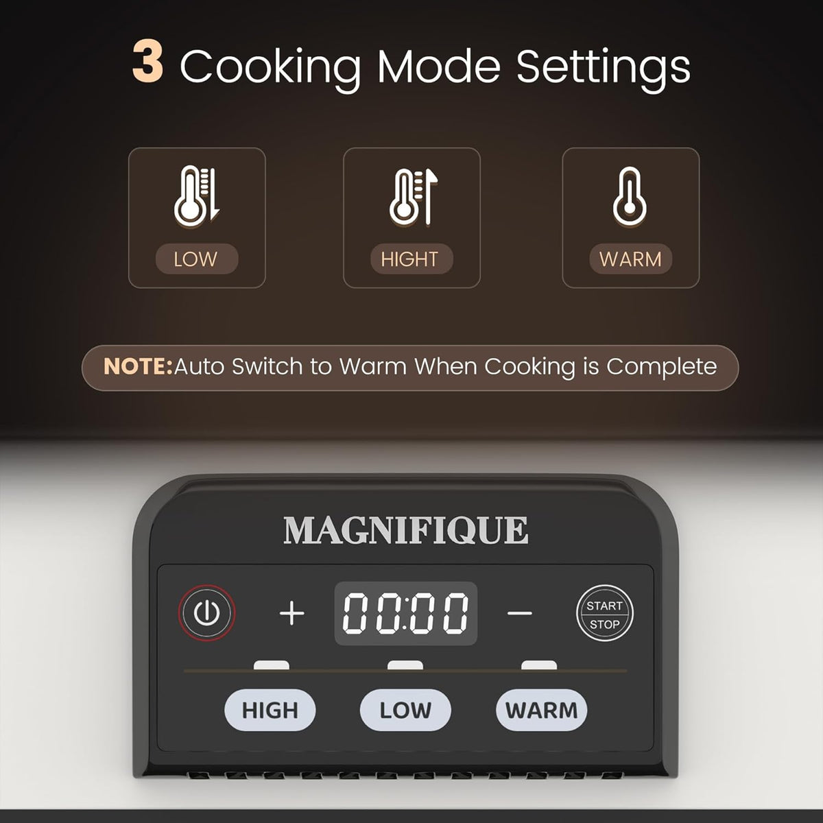 4 Quart Casserole Programmable Slow Cooker with Ceramic Baking Dish - Perfect Kitchen Small Appliance for Family Dinners, Oven Safe and Durable Bakeware for Lasagna, Roasts (White)