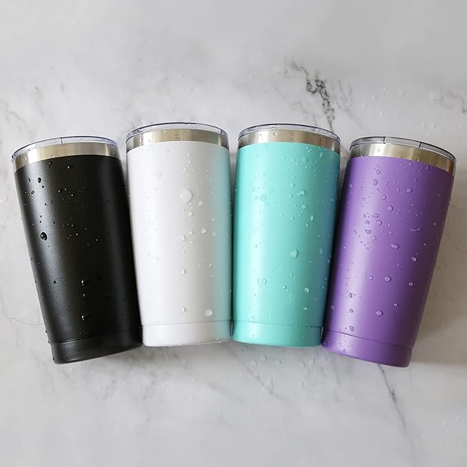 16 pack 20 oz Stainless Steel Insulated Tumbler with Straw and Lid, Double Wall Travel Coffee Mug Vacuum Insulated Bulk Tumbler, Suitable for Vehicle Cup Holders （Assorted Colors）
