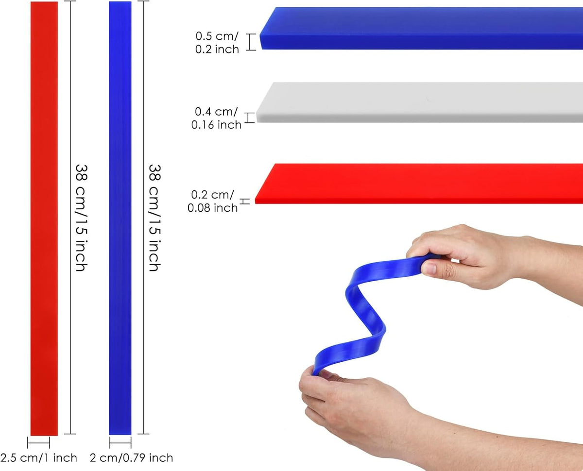 Rolling Pin Guides for Dough Thickness 6 Pieces Silicone Leveler Sticks Measuring Strips for Pastry, Cookie, etc. Baking Accessories