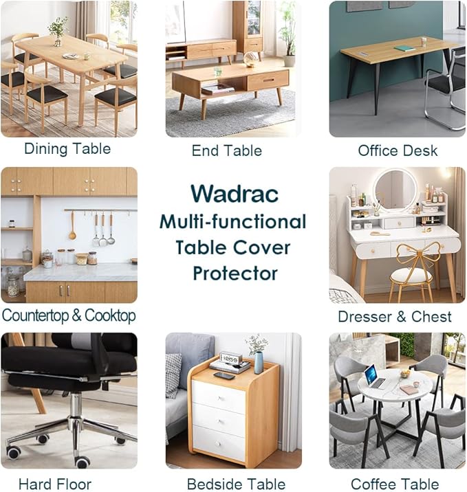 20x52 in Custom Multisize 1.5mm Thick Clear PVC Table Protector Cover Mat Rectangular Glass Plastic Tablecloth Cover Office Desk Pad Mat for Computer Desk Sofa Table Media Stand Wipeable Waterproof
