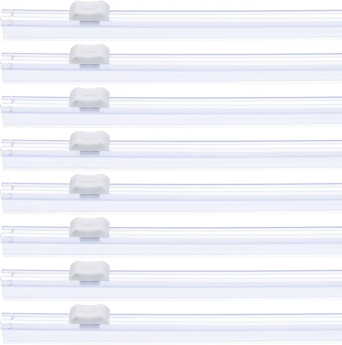 PATIKIL 8pcs Plastic Wrap Cutter, 13in Plastic Wrap Slide Cutter Snap Card Slot Installation Replacement for Aluminum Foil Wax Paper Parchment Paper Wrap Dispenser, White